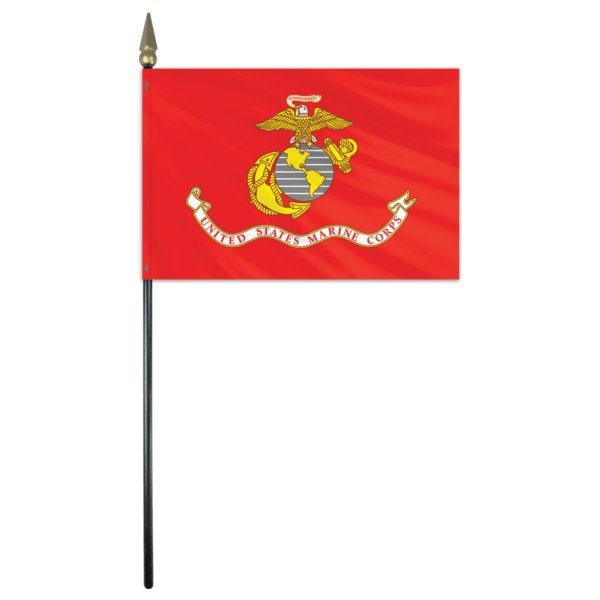 Global Flags Unlimited Marine Corps Stick Flag 4"x6" E Gloss 203869 - main